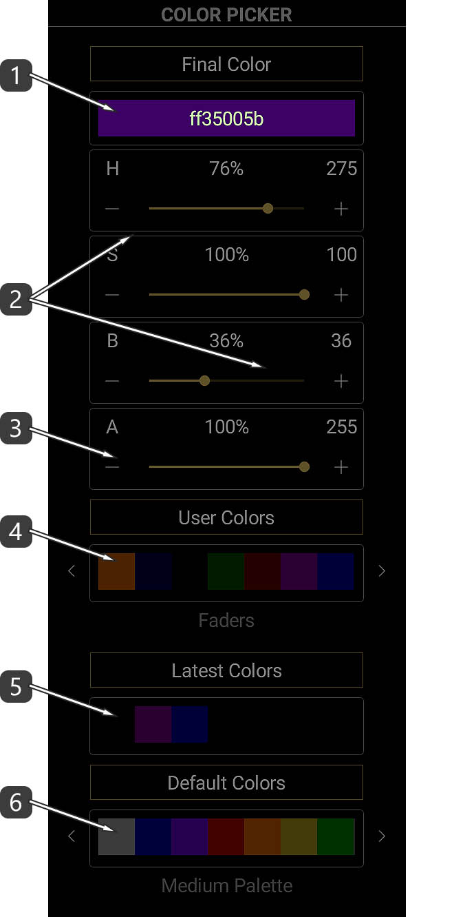 color picker numbered description